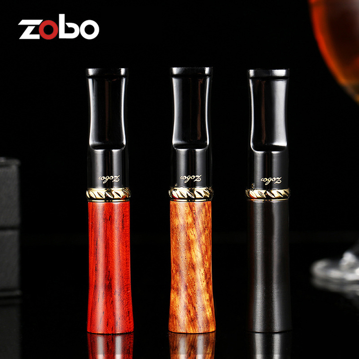 Tẩu lọc thuốc lá bằng gỗ đàn hương thật cao cấp chính hãng đầu loe ZOBO ZB-315 (Màu đen)