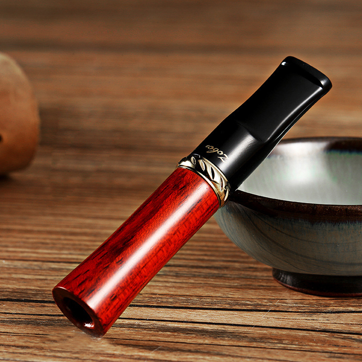 Tẩu lọc thuốc lá bằng gỗ đàn hương thật cao cấp chính hãng đầu loe ZOBO ZB-315 (Đỏ)