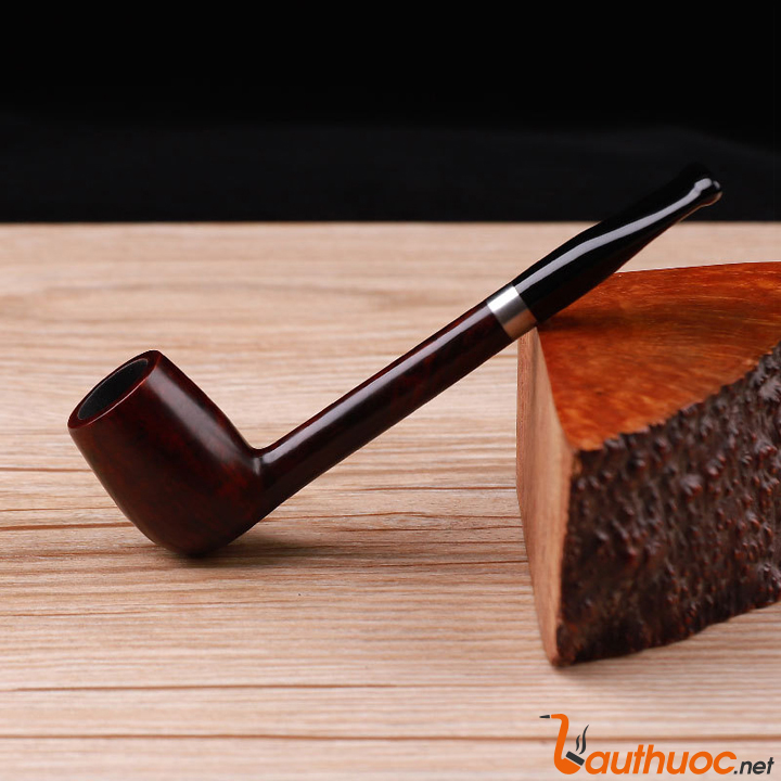 Tẩu hút thuốc sợi, thuốc lào cán thẳng bằng gỗ hương MUXIANG AA0076
