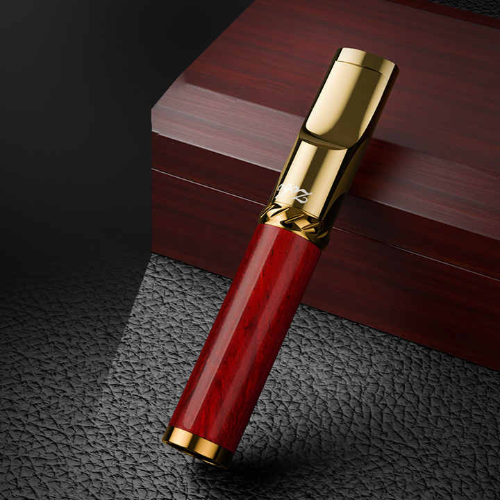 Tẩu lọc hút thuốc lá bằng gỗ đàn hương 2 in 1 (Điếu lớn và nhỏ) ZB-220A (Đỏ)